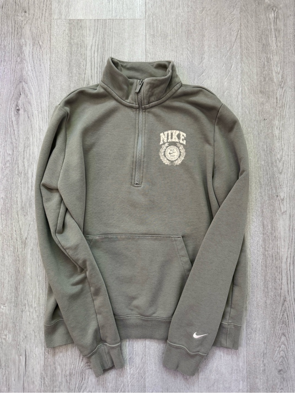 Nike Women’s Olive Green Half-Zip Sweater